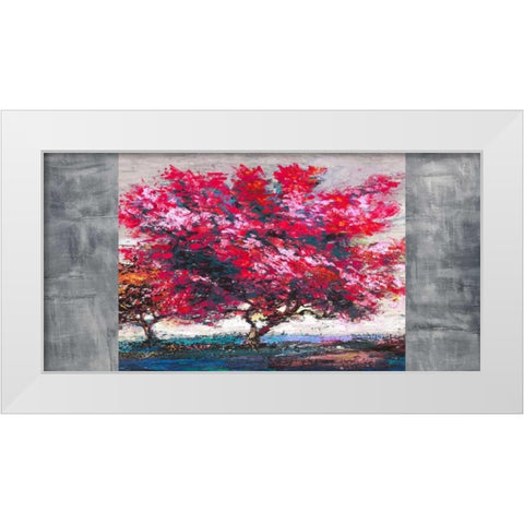 Albero in fiore White Modern Wood Framed Art Print by Florio, Luigi