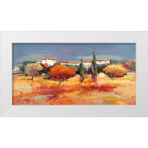 Campagna nel sole White Modern Wood Framed Art Print by Florio, Luigi