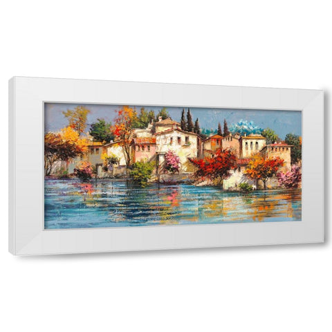 Borgo italiano White Modern Wood Framed Art Print by Luigi, Florio