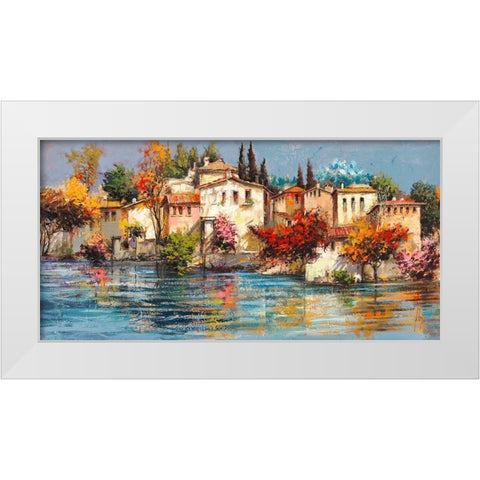 Borgo italiano White Modern Wood Framed Art Print by Luigi, Florio
