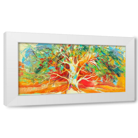Albero felice White Modern Wood Framed Art Print by Luigi, Florio
