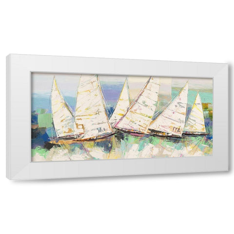 Nel mare dei Tropici White Modern Wood Framed Art Print by Luigi, Florio
