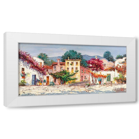 Paese mediterraneo White Modern Wood Framed Art Print by Luigi, Florio
