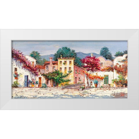 Paese mediterraneo White Modern Wood Framed Art Print by Luigi, Florio