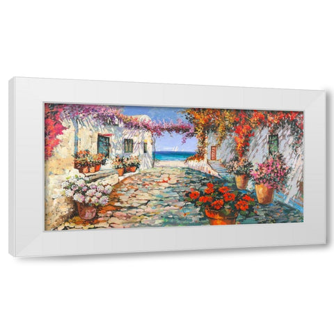 Piazzetta mediterranea White Modern Wood Framed Art Print by Luigi, Florio