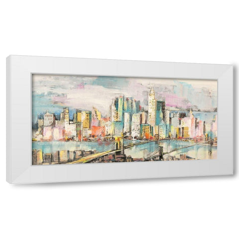 Colori a Manhattan White Modern Wood Framed Art Print by Florio, Luigi