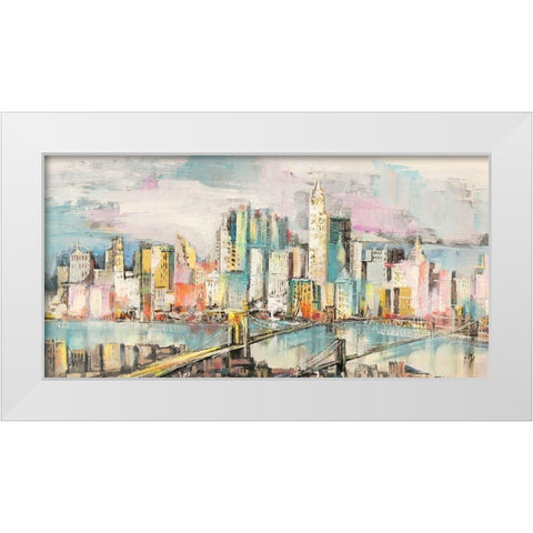 Colori a Manhattan White Modern Wood Framed Art Print by Florio, Luigi