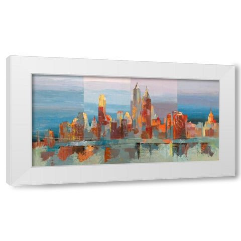 New York astratta White Modern Wood Framed Art Print by Florio, Luigi