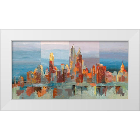 New York astratta White Modern Wood Framed Art Print by Florio, Luigi
