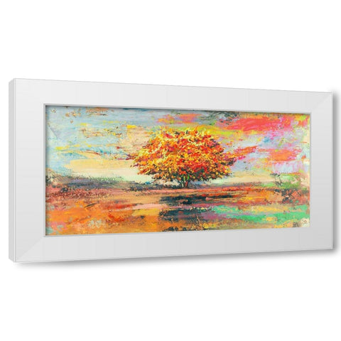 Albero destate (detail) White Modern Wood Framed Art Print by Florio, Luigi