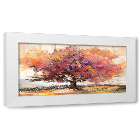 Albero dAutunno White Modern Wood Framed Art Print by Florio, Luigi