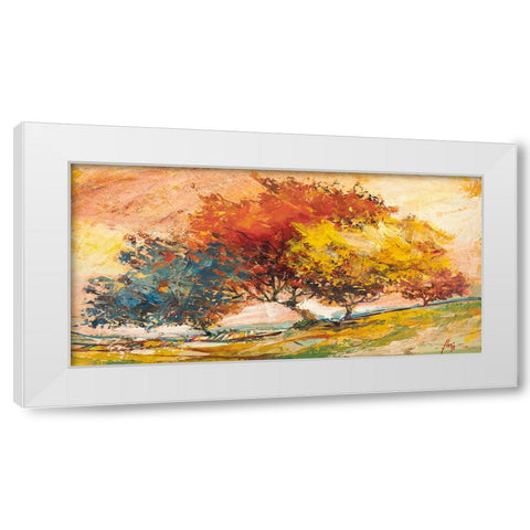 Alberi nel sole White Modern Wood Framed Art Print by Florio, Luigi