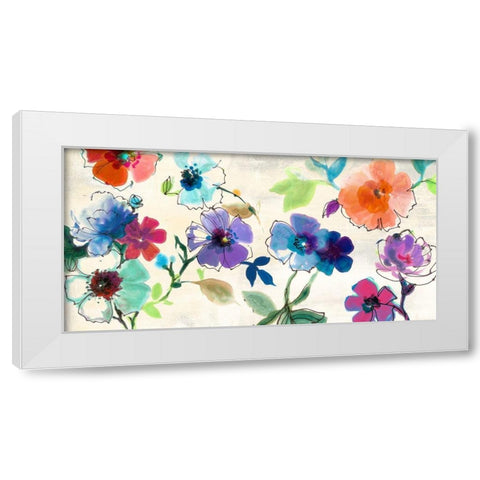Floral Fantasy White Modern Wood Framed Art Print by Michelle, Clair