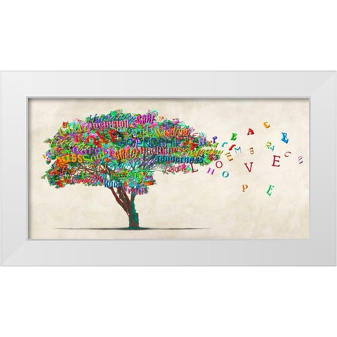 Tree of Humanity White Modern Wood Framed Art Print by Rodrigues, MalÃ¬a