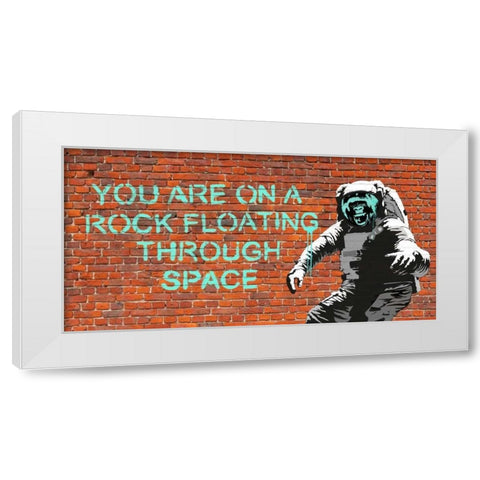 Floating Through Space White Modern Wood Framed Art Print by Masterfunk collective