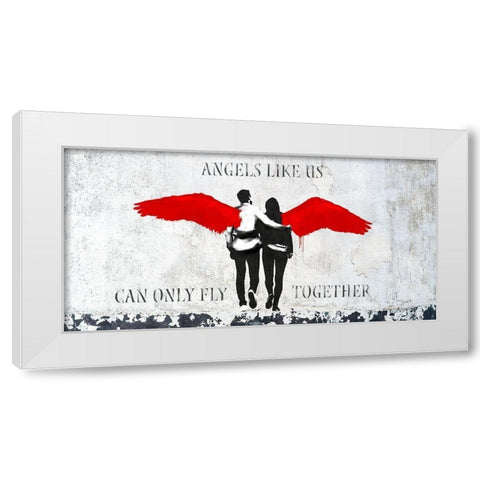 Angels Like Us White Modern Wood Framed Art Print by Masterfunk Collective