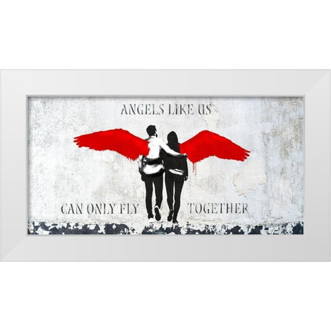 Angels Like Us White Modern Wood Framed Art Print by Masterfunk Collective