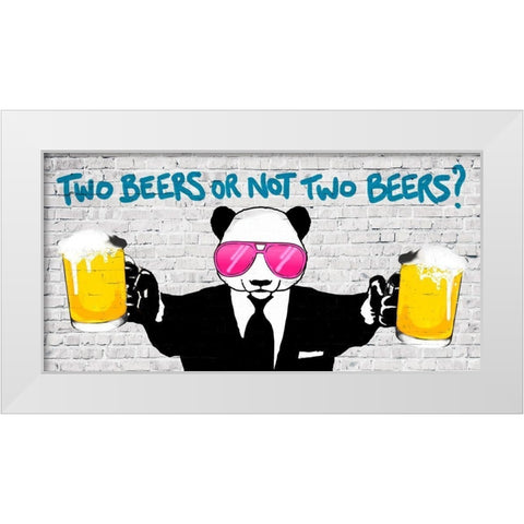 Two Beers or Not Two Beers (detail) White Modern Wood Framed Art Print by Masterfunk Collective