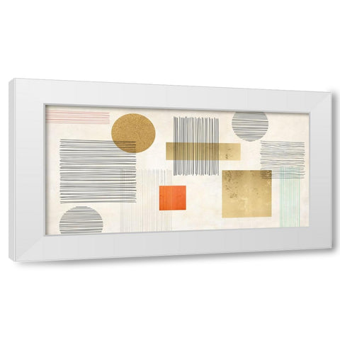 Lines and Shapes White Modern Wood Framed Art Print by Miko, Sayaka