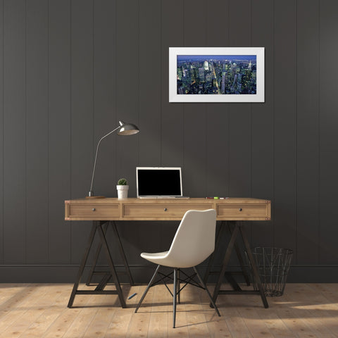 Fifth avenue and Midtown Manhattan, NYC White Modern Wood Framed Art Print by Setboun, Michel