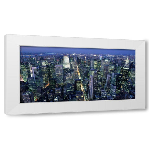 Fifth avenue and Midtown Manhattan, NYC White Modern Wood Framed Art Print by Setboun, Michel