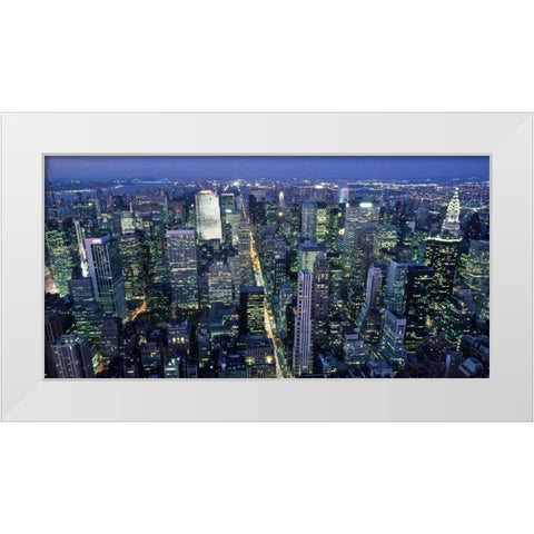 Fifth avenue and Midtown Manhattan, NYC White Modern Wood Framed Art Print by Setboun, Michel