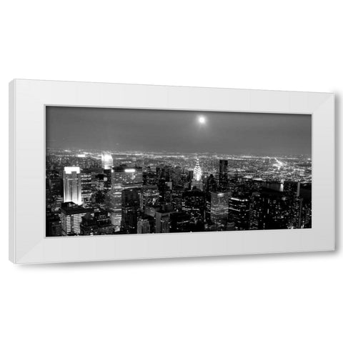 Aerial view of Manhattan, NYC White Modern Wood Framed Art Print by Setboun, Michel