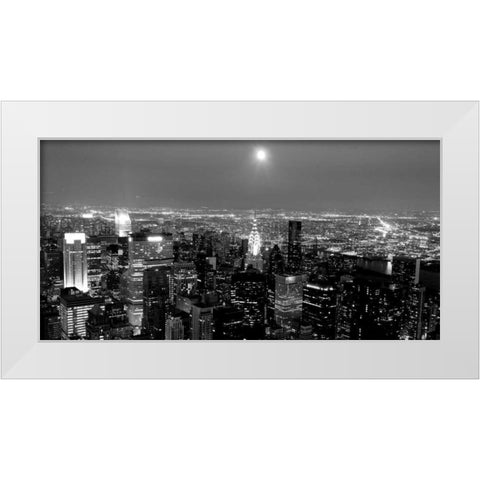 Aerial view of Manhattan, NYC White Modern Wood Framed Art Print by Setboun, Michel