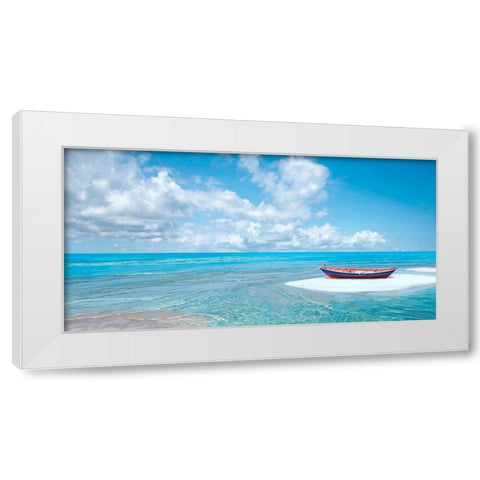 Barca sulla riva White Modern Wood Framed Art Print by Marzi, Dario