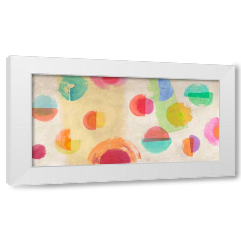 Happiness Happening White Modern Wood Framed Art Print by Nava, Sandro