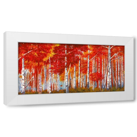Betulle Rosse White Modern Wood Framed Art Print by Masera, Angelo
