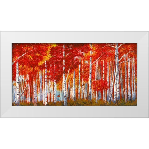 Betulle Rosse White Modern Wood Framed Art Print by Masera, Angelo