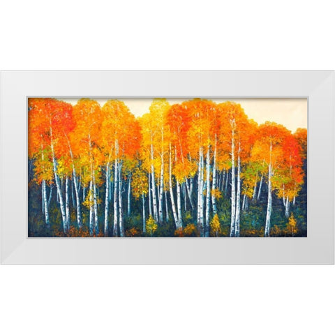 Bosco dâ€™autunno White Modern Wood Framed Art Print by Masera, Angelo