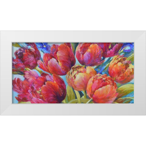 Jumping for Joy (detail) White Modern Wood Framed Art Print by Whatmore, Nel