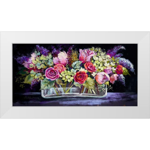 Roses and Lilacs White Modern Wood Framed Art Print by Whatmore, Nel