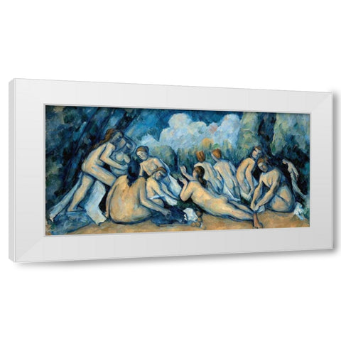 The Bathers White Modern Wood Framed Art Print by Cezanne, Paul