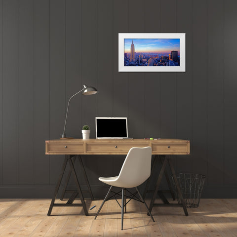 Midtown Manhattan White Modern Wood Framed Art Print by Berenholtz, Richard