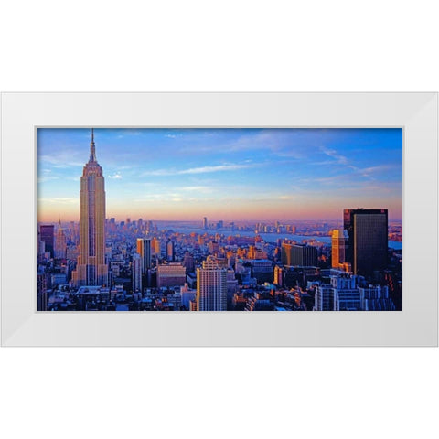 Midtown Manhattan White Modern Wood Framed Art Print by Berenholtz, Richard