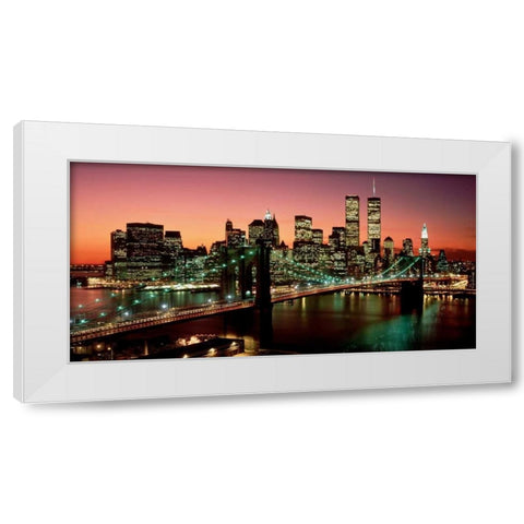 Brooklyn Bridge NYC White Modern Wood Framed Art Print by Berenholtz, Richard