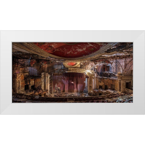 Abandoned Theatre, New Jersey (detail I) White Modern Wood Framed Art Print by Berenholtz, Richard