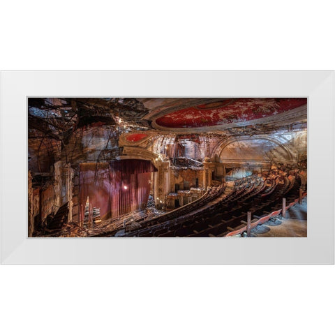 Abandoned Theatre, New Jersey (detail II) White Modern Wood Framed Art Print by Berenholtz, Richard
