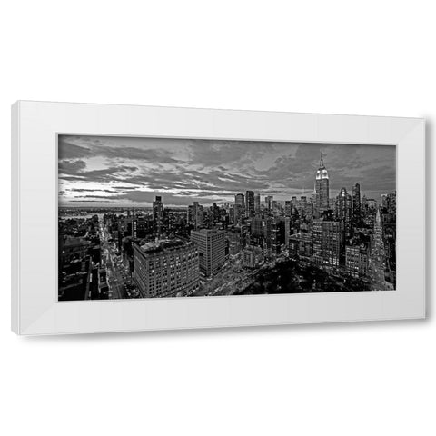 Chelsea and Midtown Manhattan (BW detail) White Modern Wood Framed Art Print by Berenholtz, Richard
