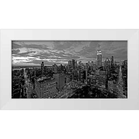Chelsea and Midtown Manhattan (BW detail) White Modern Wood Framed Art Print by Berenholtz, Richard