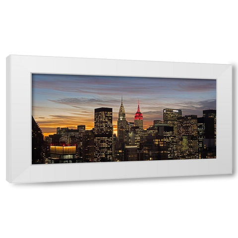 Midtown Manhattan White Modern Wood Framed Art Print by Berenholtz, Richard