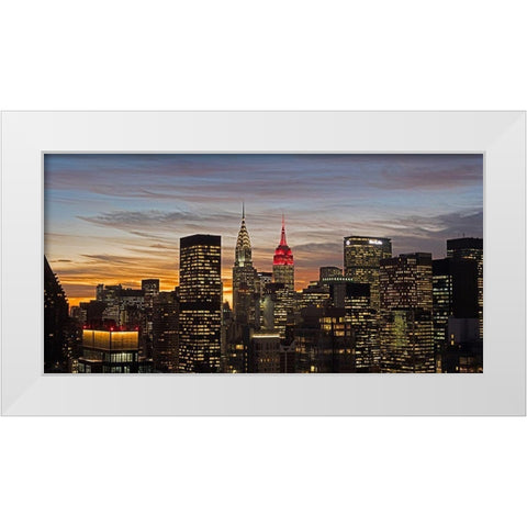 Midtown Manhattan White Modern Wood Framed Art Print by Berenholtz, Richard