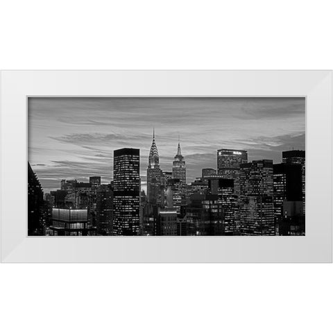 Midtown Manhattan BW White Modern Wood Framed Art Print by Berenholtz, Richard