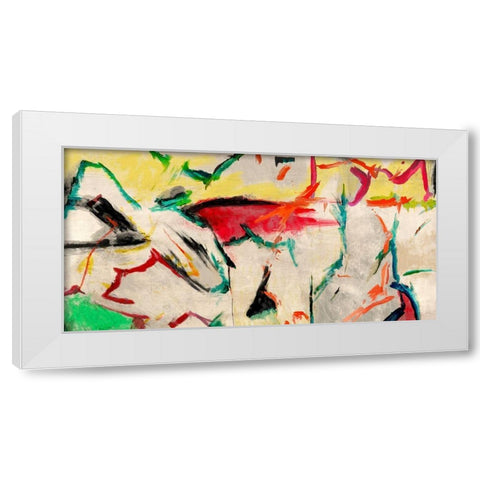 Funky Summer White Modern Wood Framed Art Print by Caine, Roland