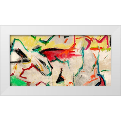 Funky Summer White Modern Wood Framed Art Print by Caine, Roland