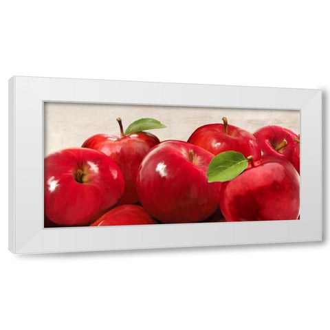 Red Apples White Modern Wood Framed Art Print by Barbieri, Remo