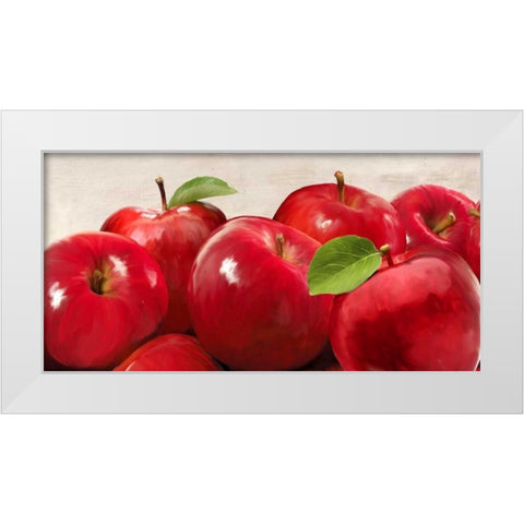 Red Apples White Modern Wood Framed Art Print by Barbieri, Remo